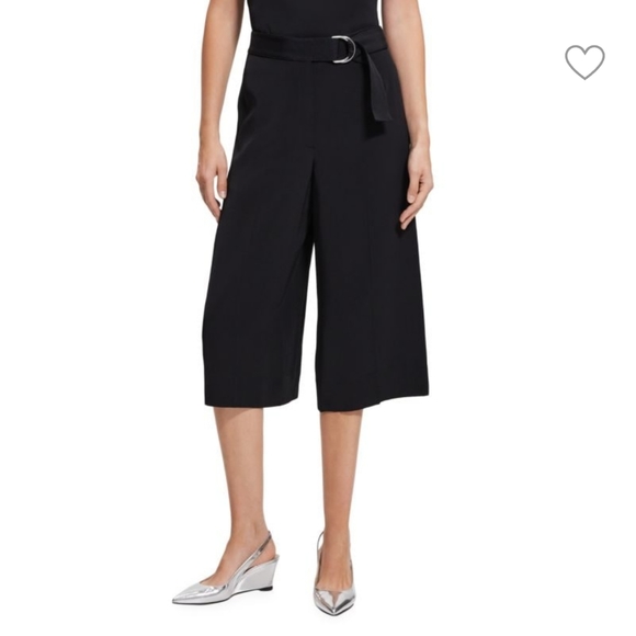 NWT Theory Fluid Ottoman Belted Culotte Pants- 8 - Picture 1 of 9